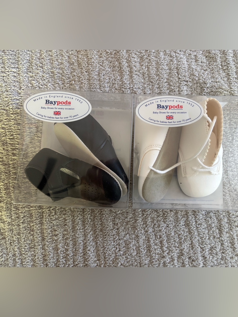 NWT Baypod Baby Shoe 2 pairs— Black and White Classic Prewalker Set